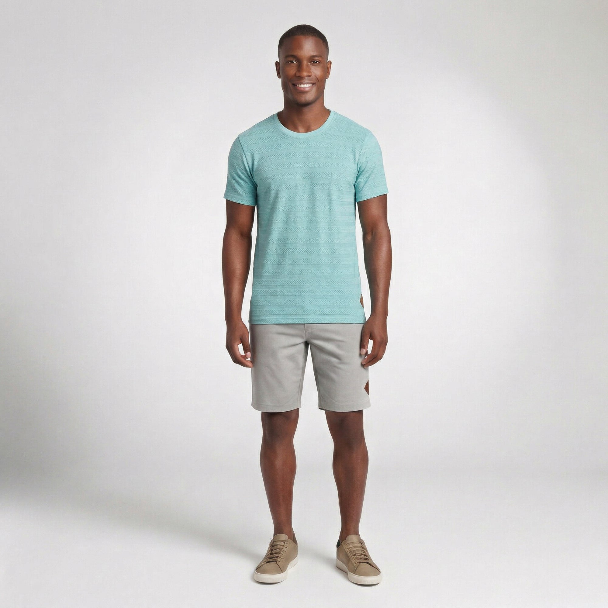 Camiseta Casual Texturizada com Linho