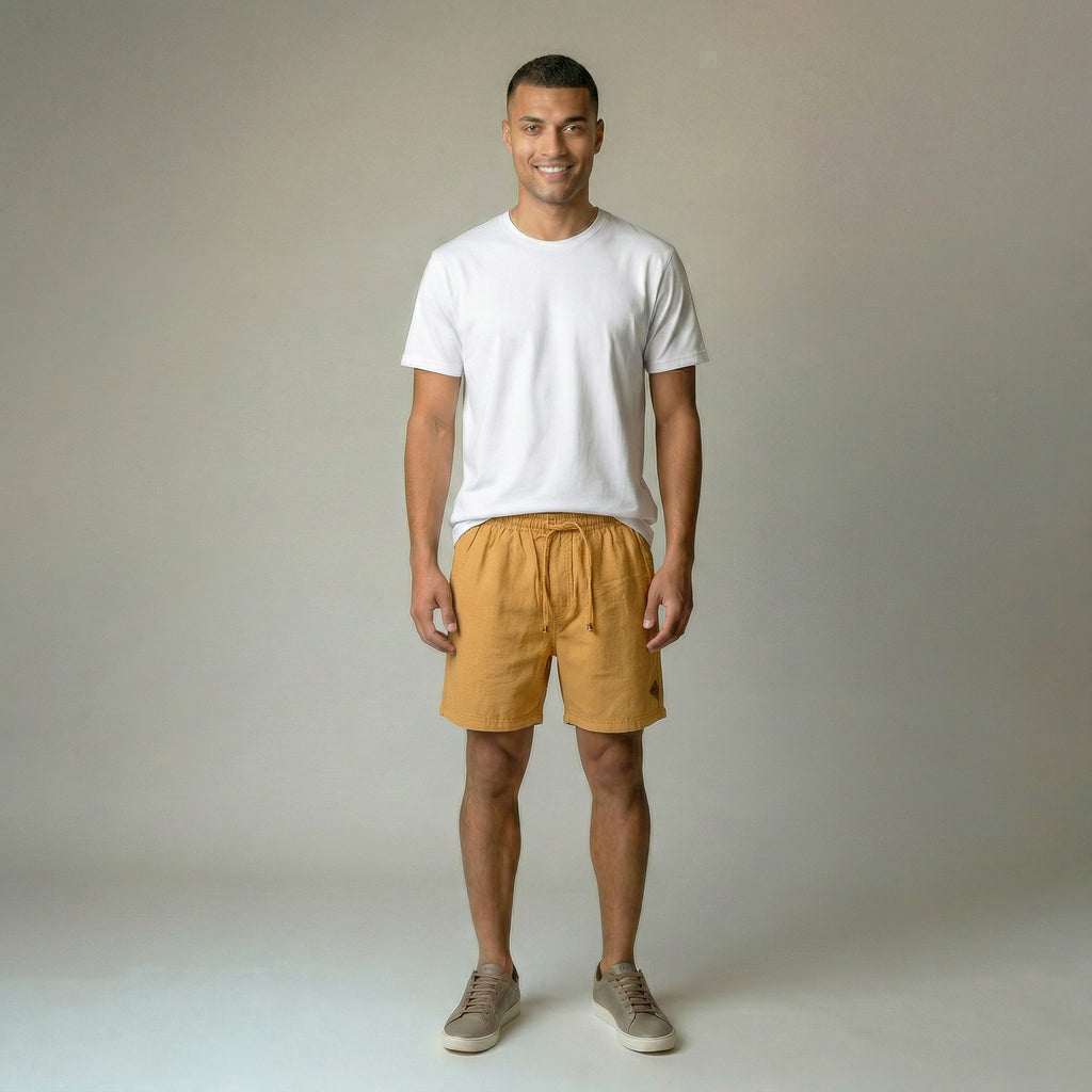 Short Elástico com Linho