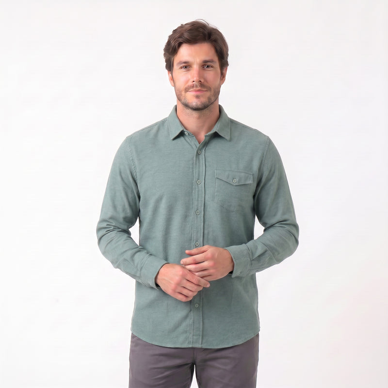 Camisa Social Manga Longa Flanelada