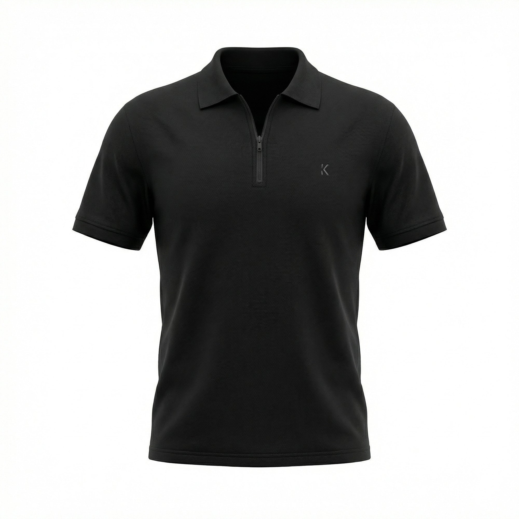 Camisa Polo Casual com Zíper