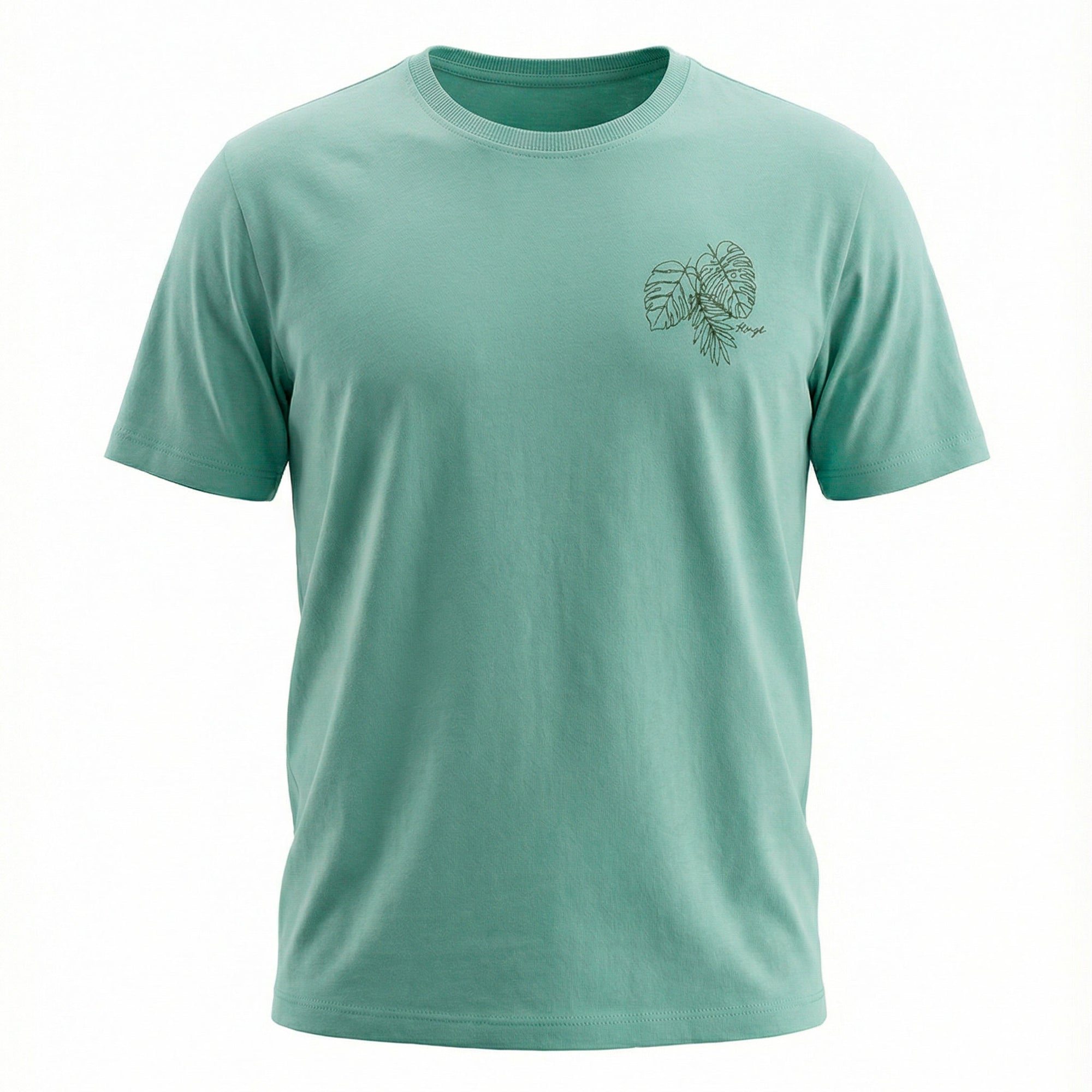 Camiseta de Malha com Silk Folhas