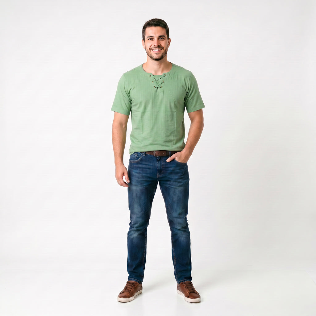 Bata Masculina com 6 Ilhós