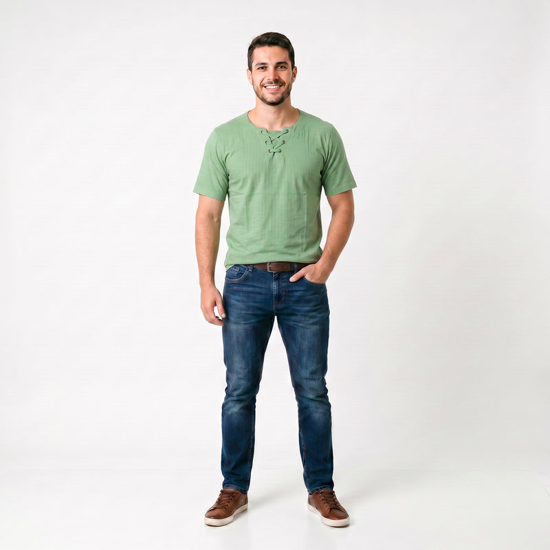 Bata Masculina com 6 Ilhós