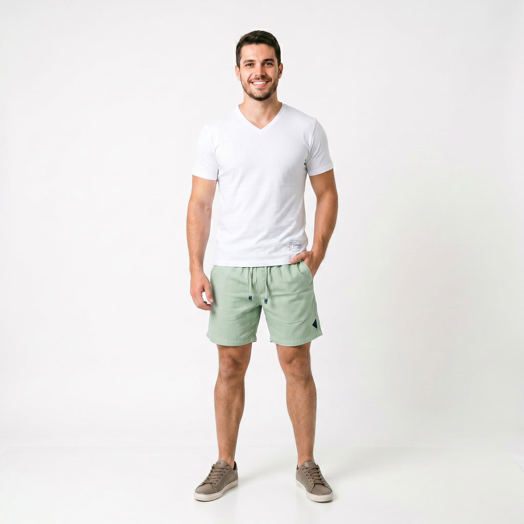 Short Elástico com Linho