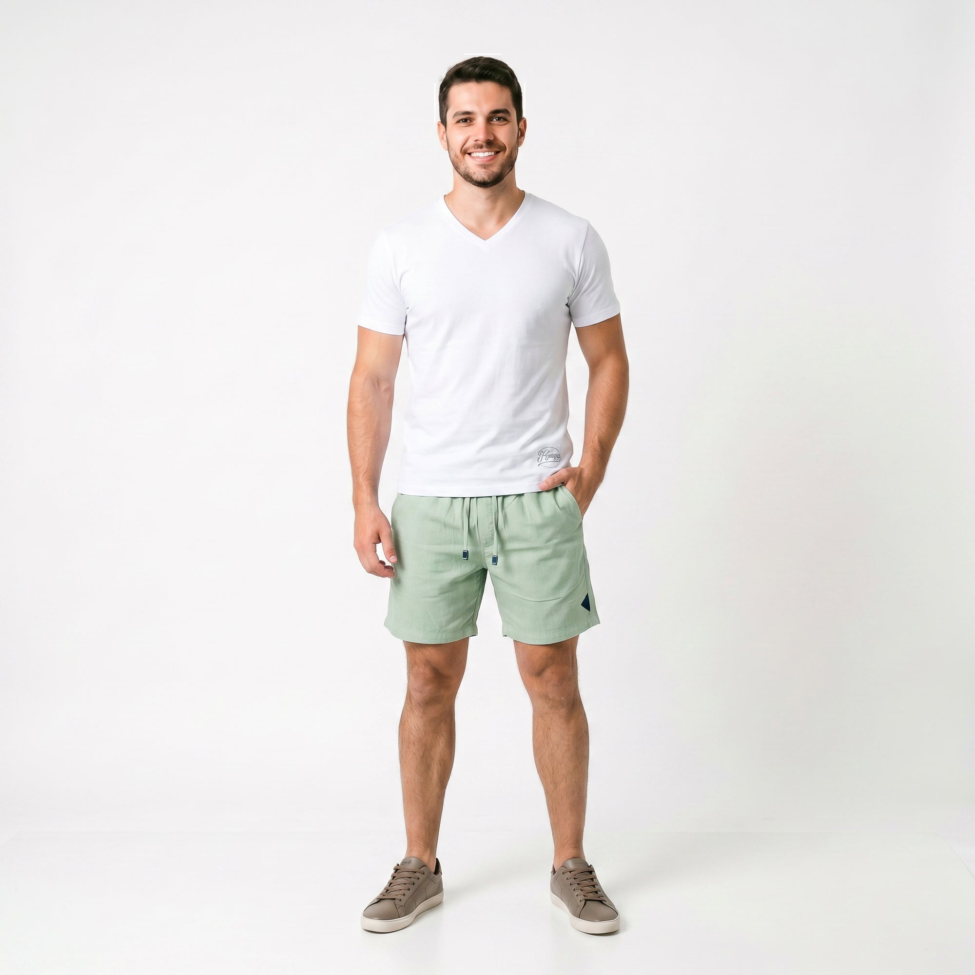 Short Elástico com Linho