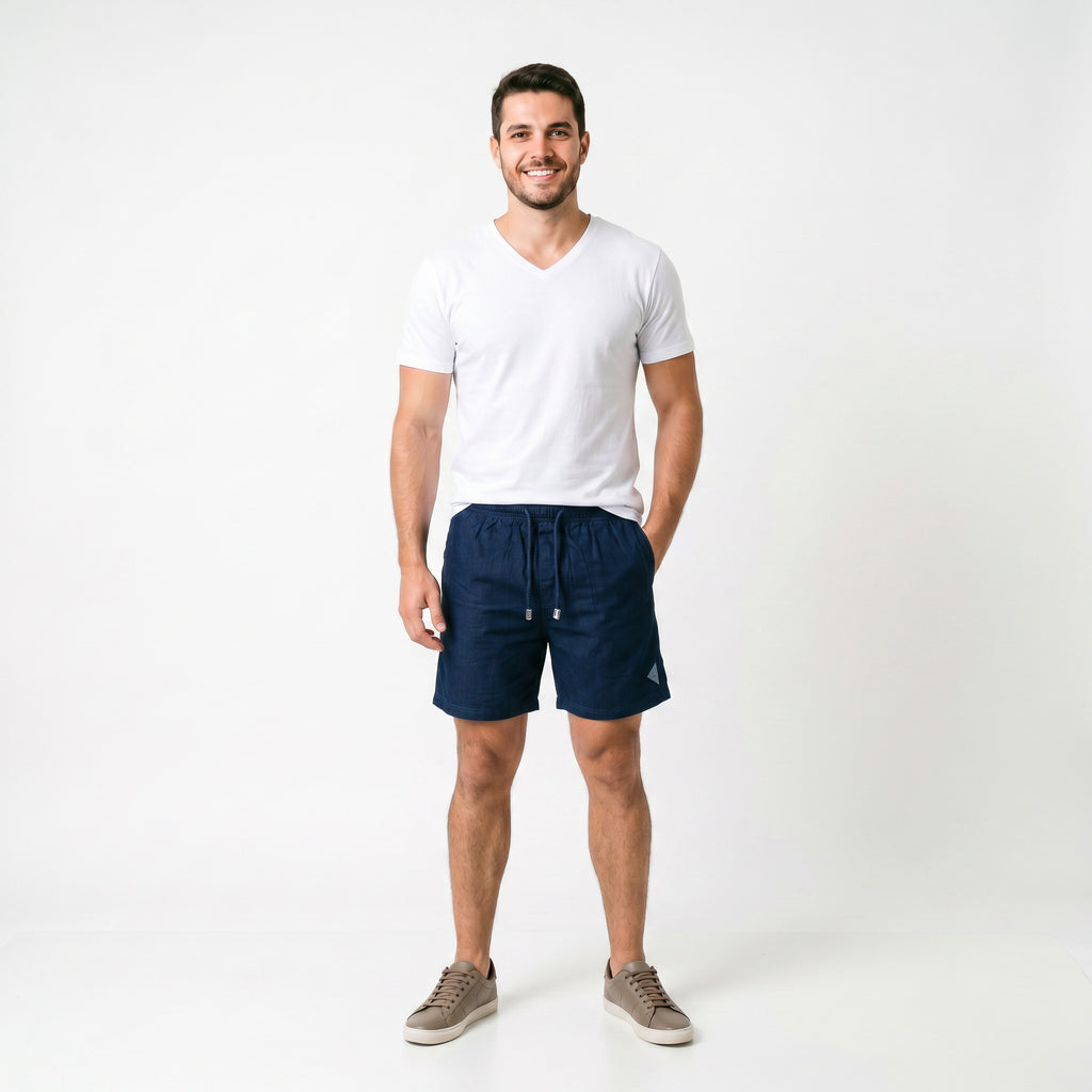 Short Elástico com Linho