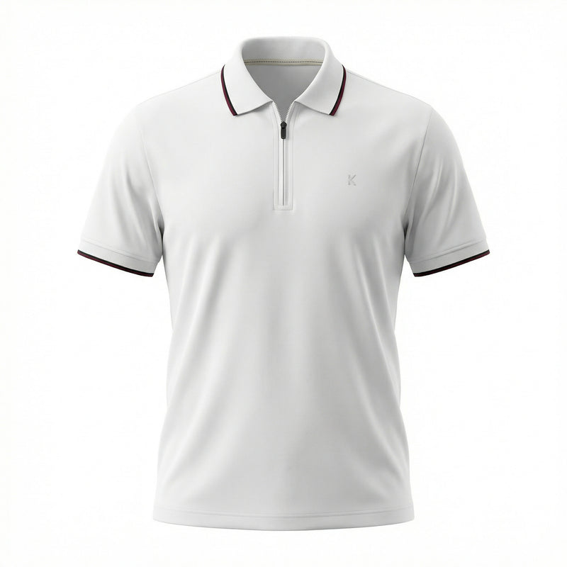 Camisa Polo Casual com Zíper