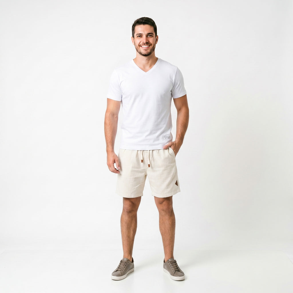 Short Elástico com Linho
