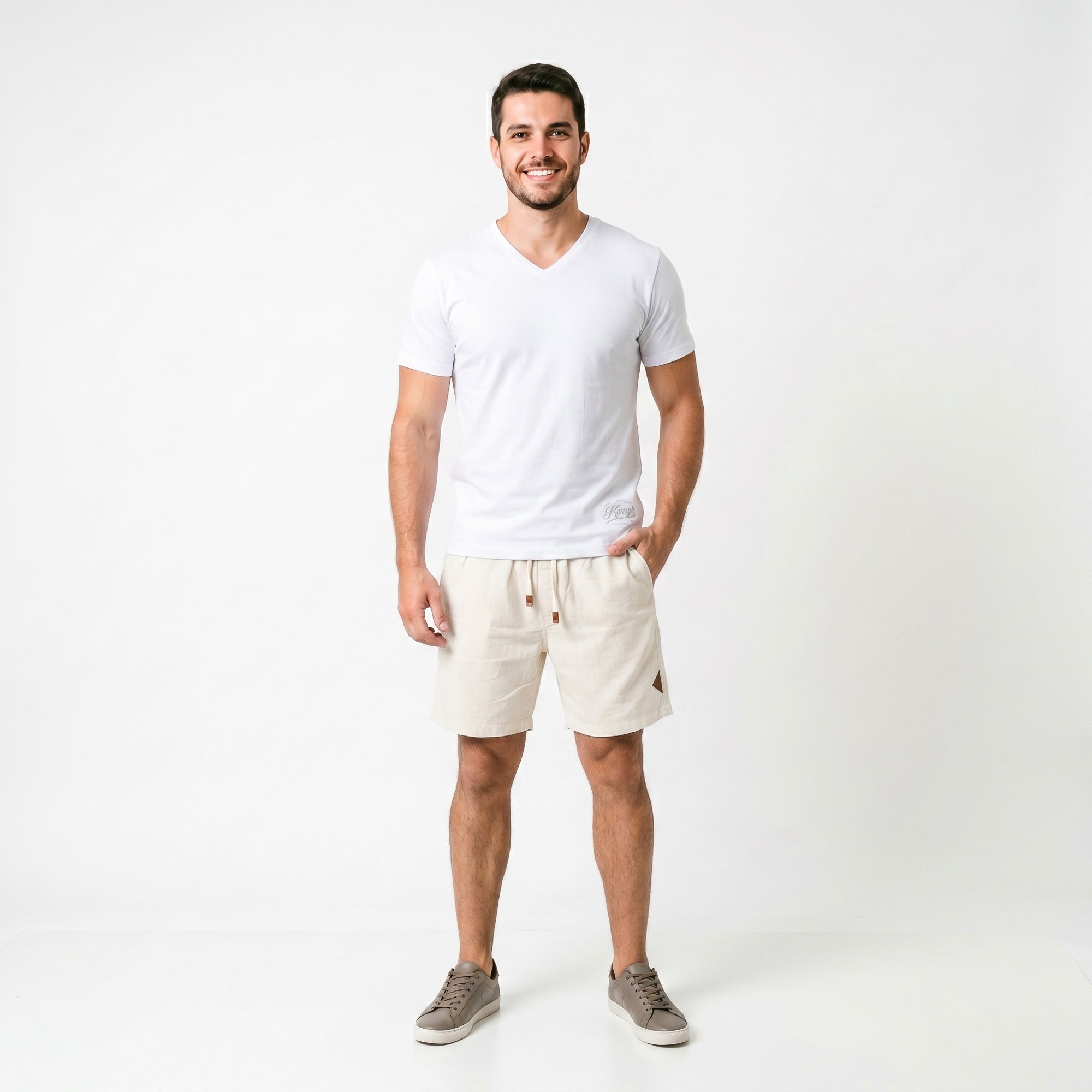 Short Elástico com Linho