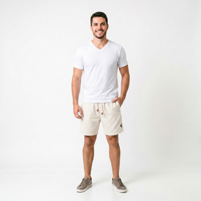 Short Elástico com Linho