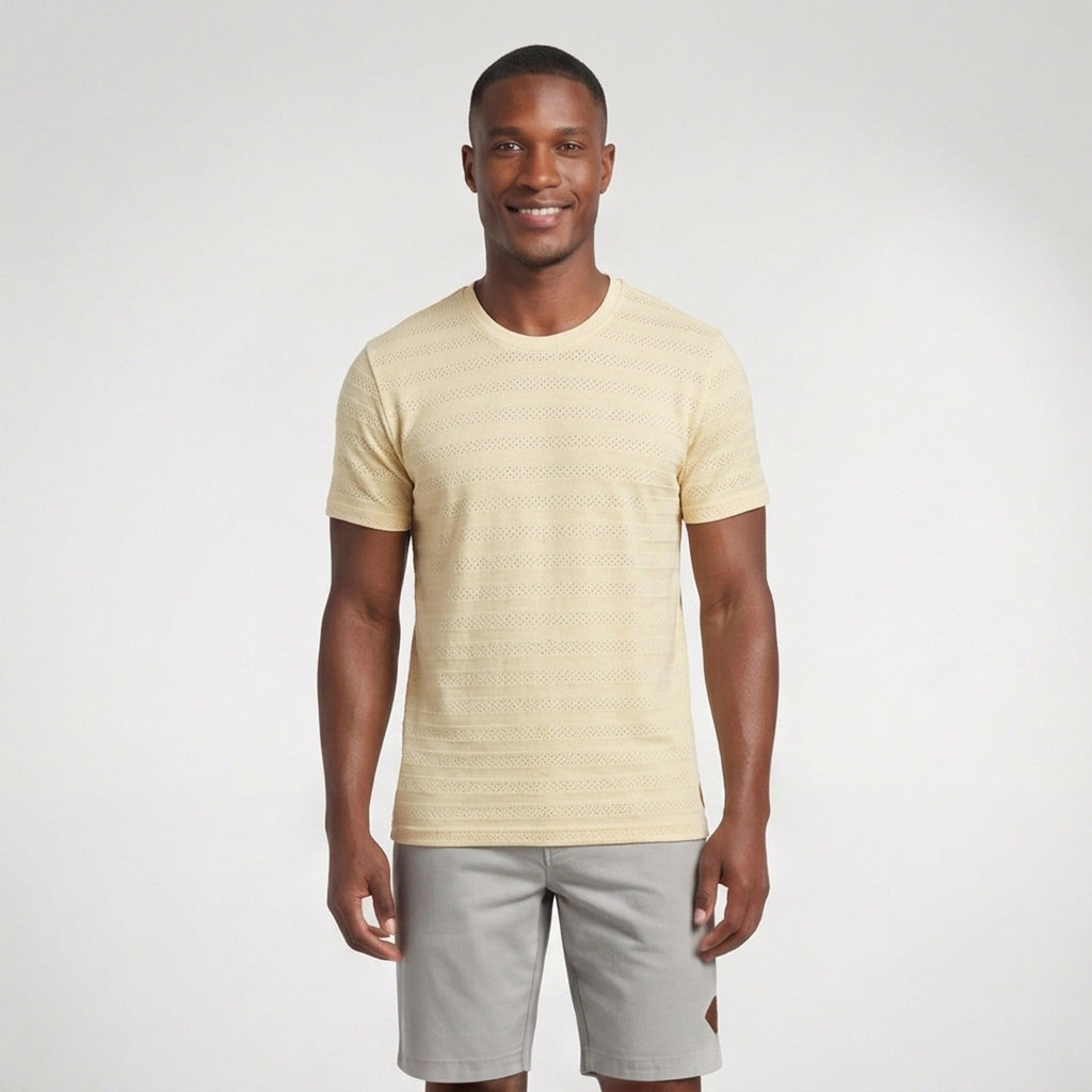 Camiseta Casual Texturizada com Linho