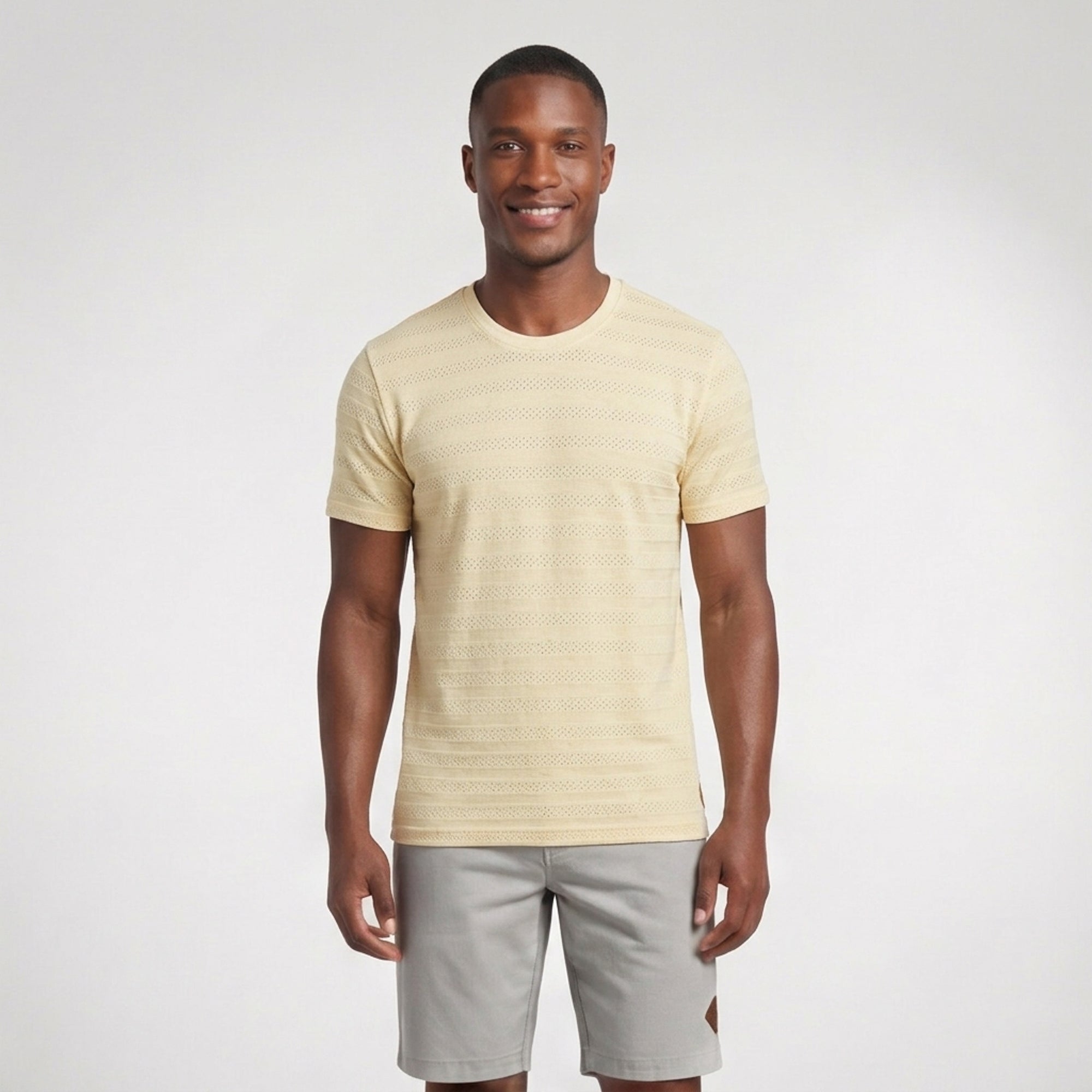 Camiseta Casual Texturizada com Linho