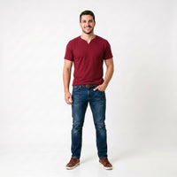 Camiseta Masculina Texturizada Gola Diferenciada
