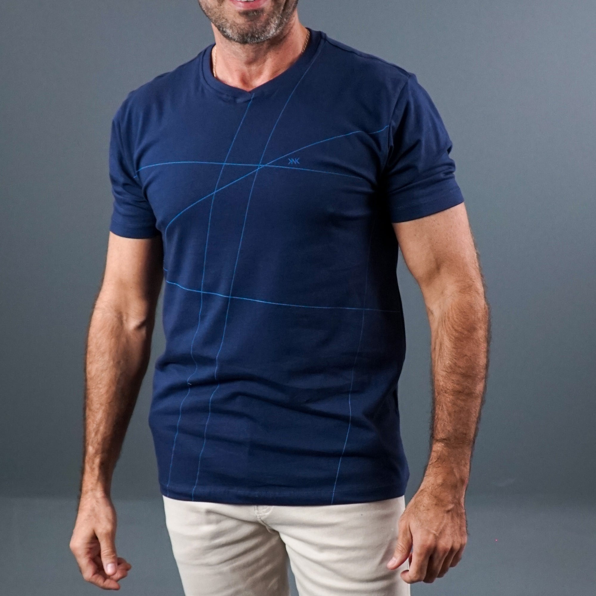 Camiseta Masculina de Malha Abstract KNK