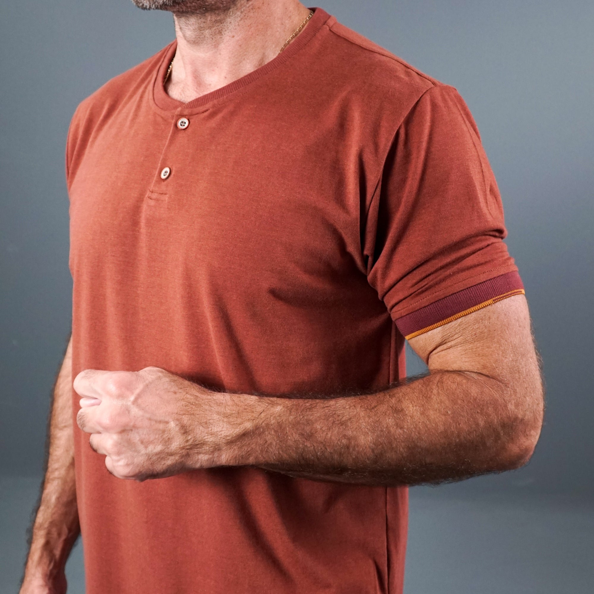 Camiseta Masculina Casual com 2 Botões KNK