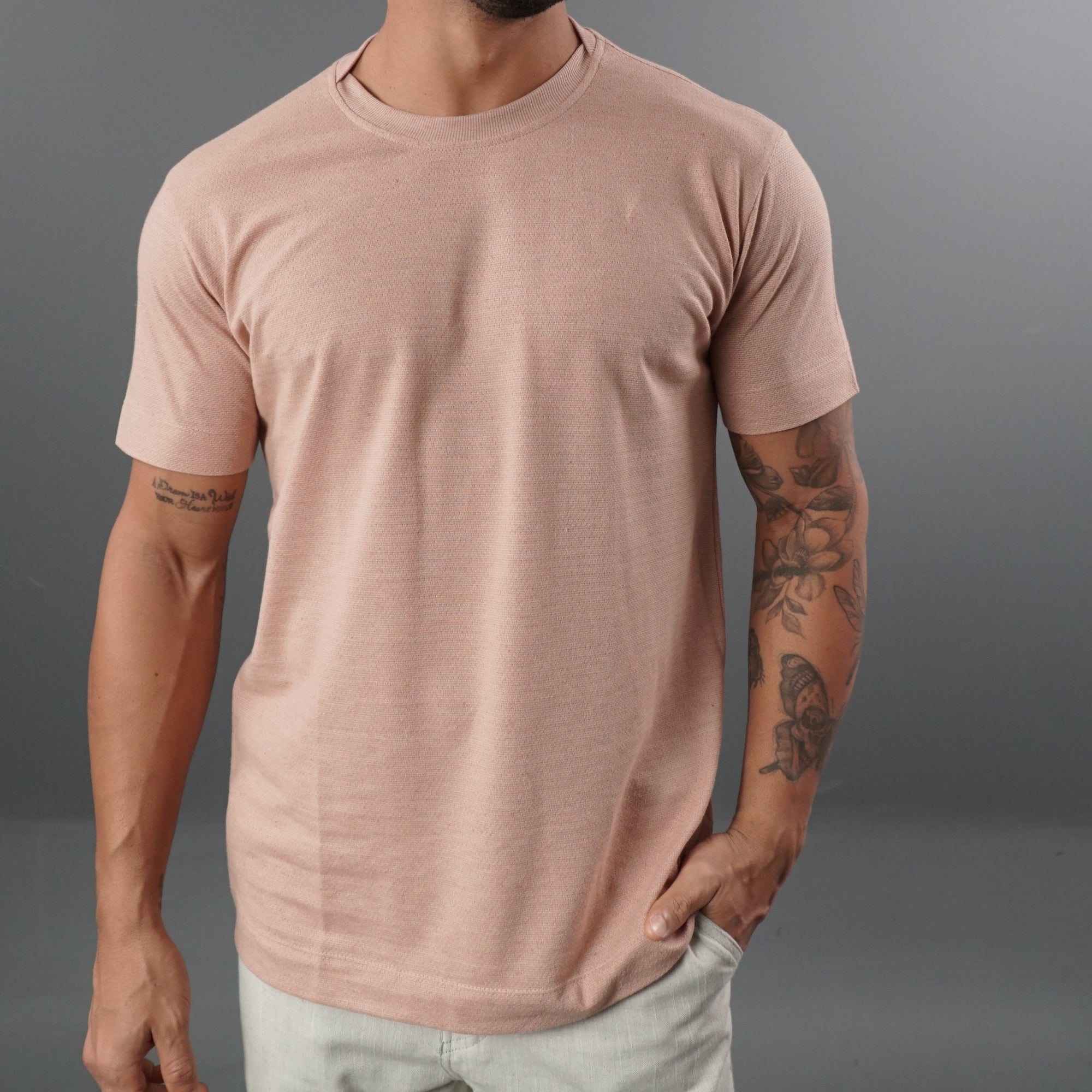 Camisa com Linho Transpasse Lateral