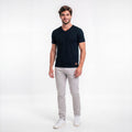 Camiseta Casual Malha Gola V