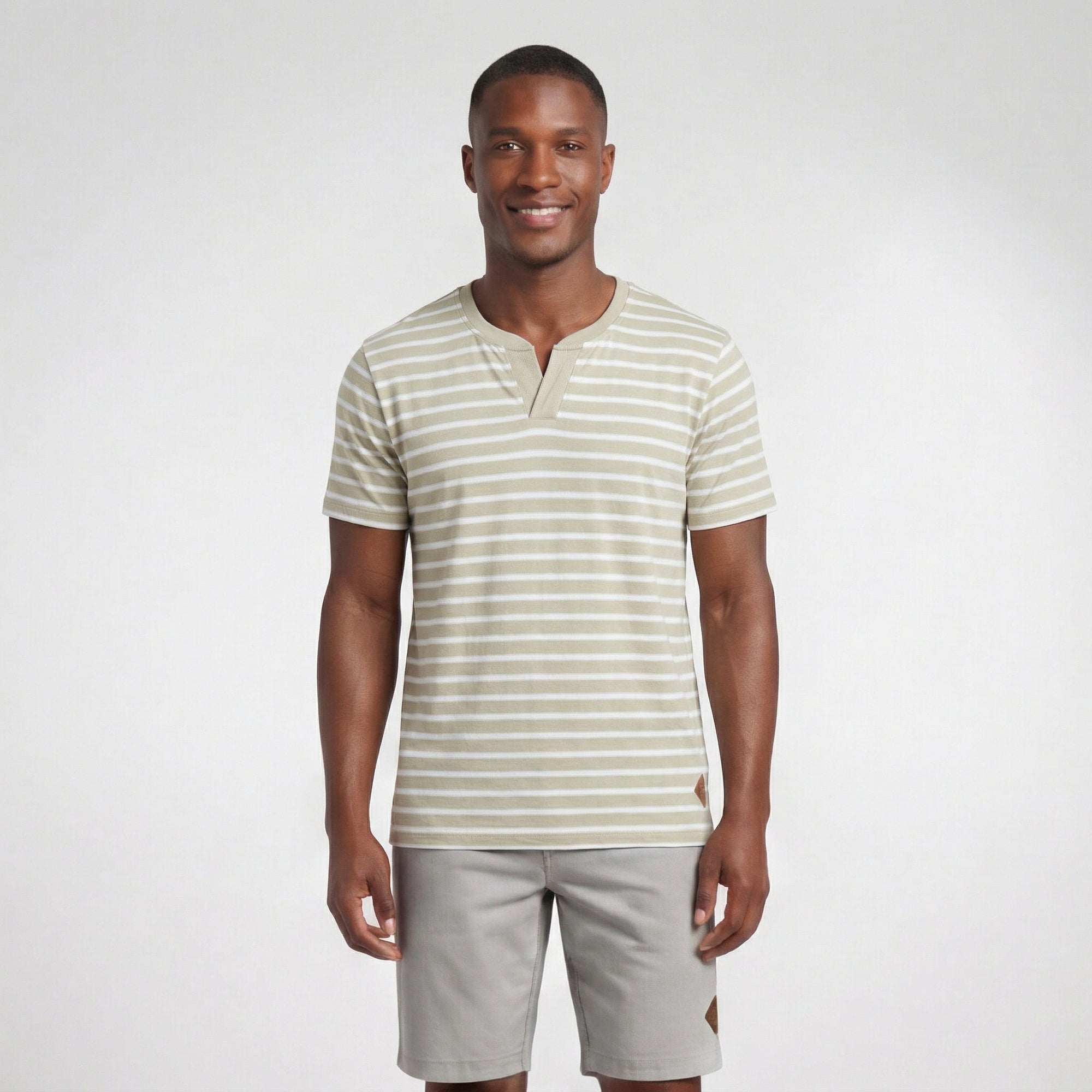 Camiseta Listrada Gola Transpassada