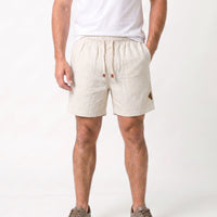 Short Elástico com Linho – Cru