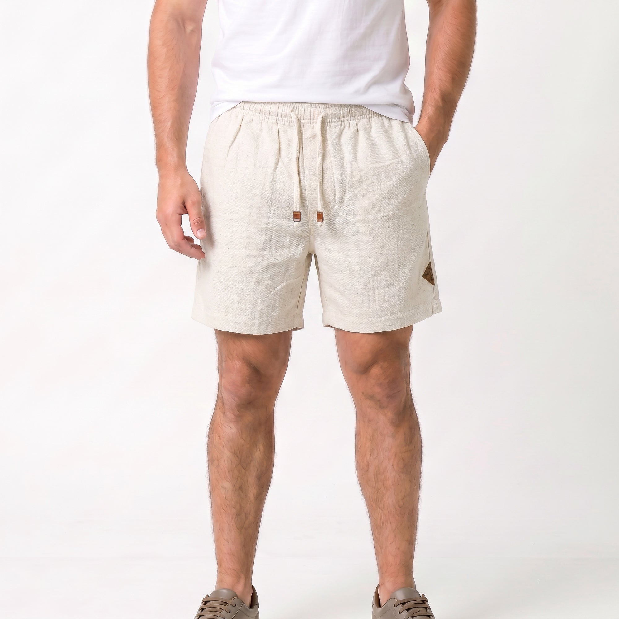Short Elástico com Linho