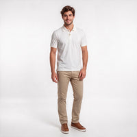 Polo Malha Casual 2 Botões – Off White