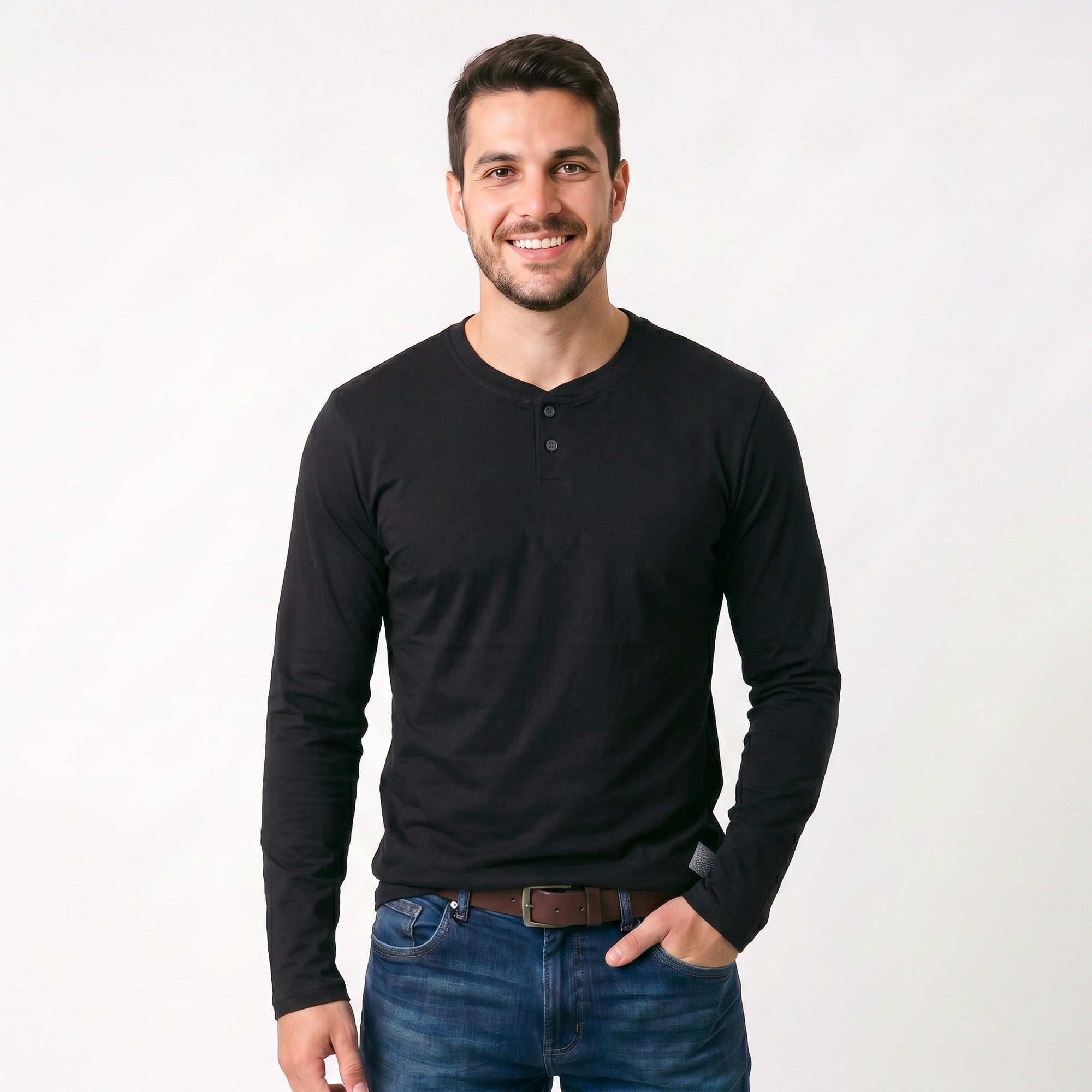 Camisa Gola Portuguesa 2 Botões Manga Longa