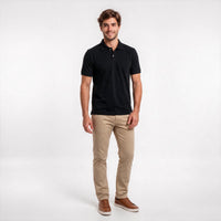 Polo Malha Casual 2 Botões – Preto