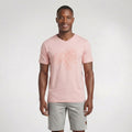 Camiseta Gola V Folhas Bordado