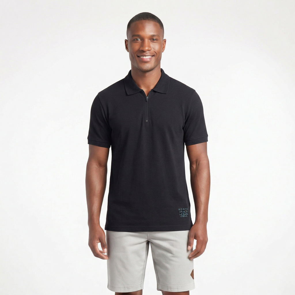 Polo Casual Gola com Zíper