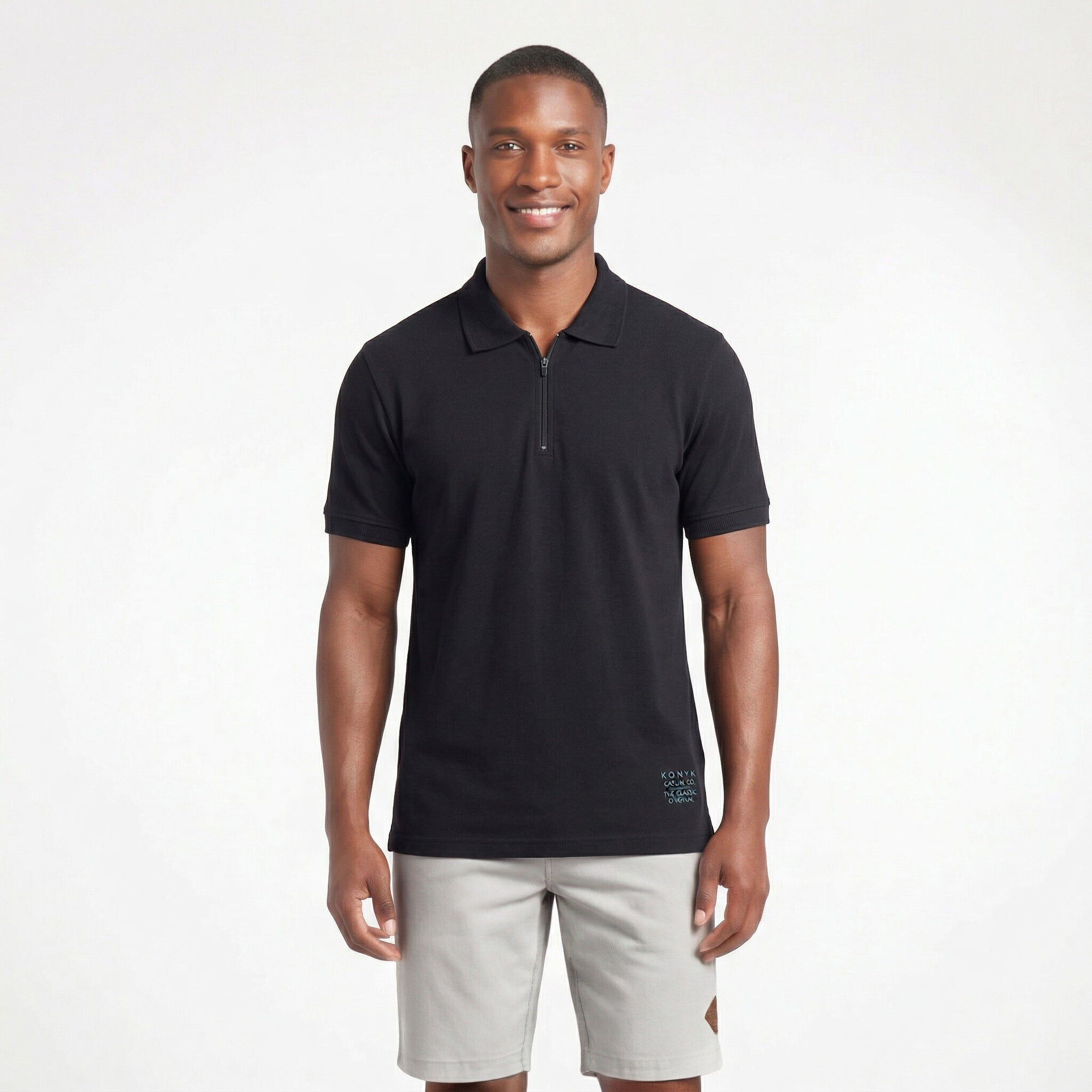 Polo Casual Gola com Zíper