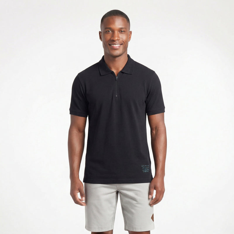 Polo Casual Gola com Zíper