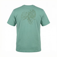 Camiseta de Malha com Silk Folhas