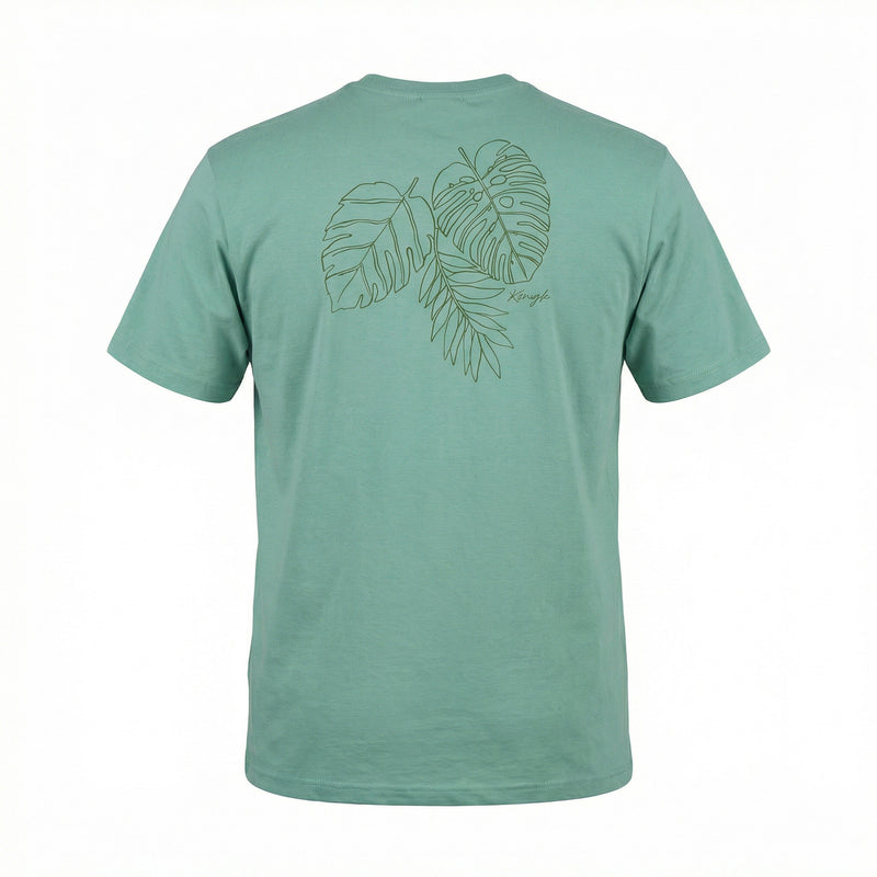 Camiseta de Malha com Silk Folhas