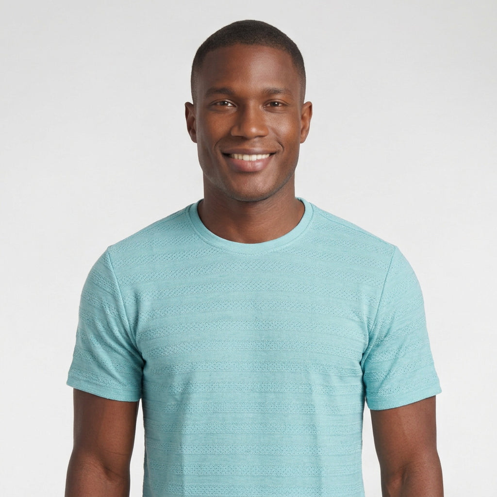 Camiseta Casual Texturizada com Linho