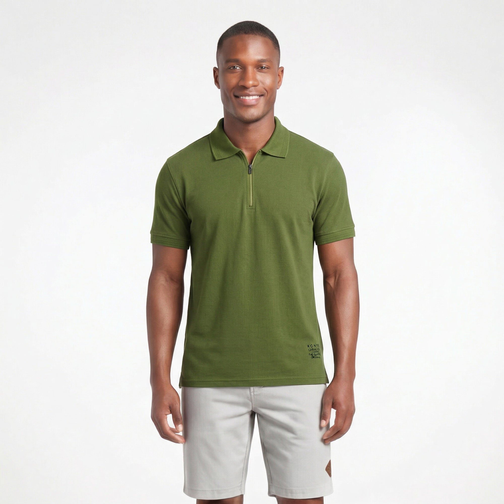 Polo Casual Gola com Zíper