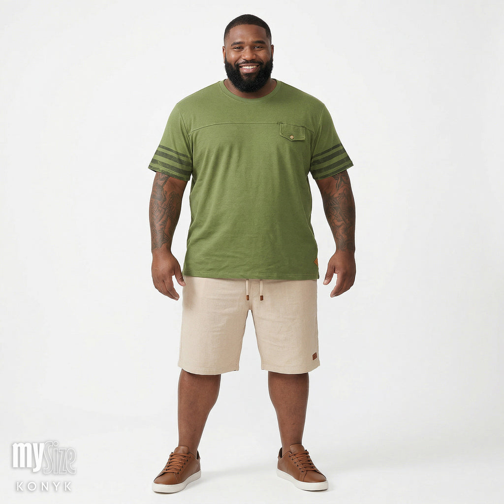 Camiseta Casual com Recorte e Lapela - My Size