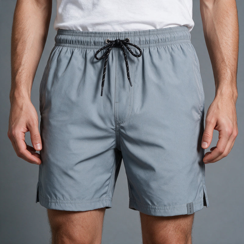 Short Elástico Mescla Microfibra – Cinza Claro