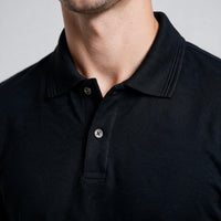 Polo Malha Casual 2 Botões – Preto
