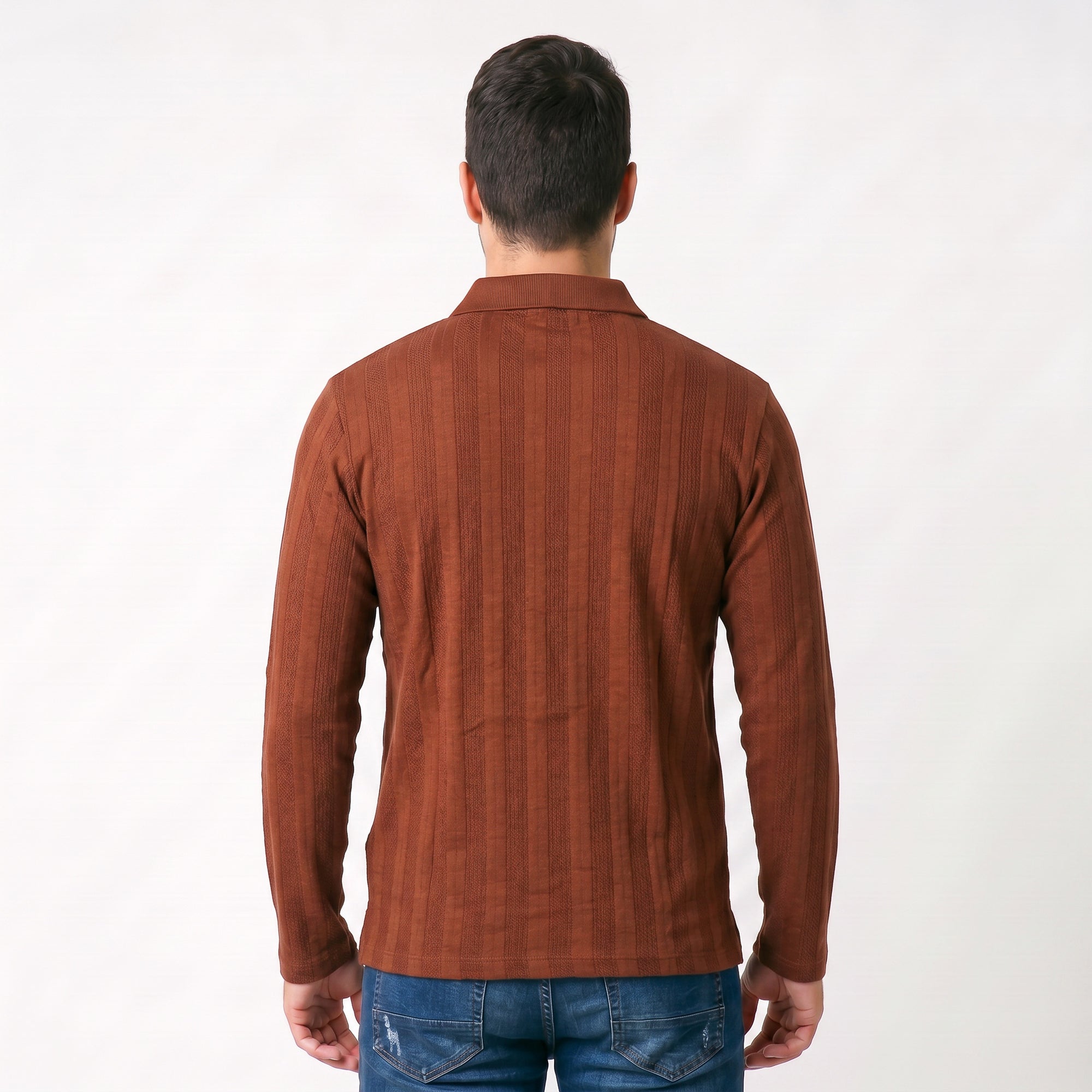 Camisa Polo Patô 2 Botões Manga Longa Texturizada
