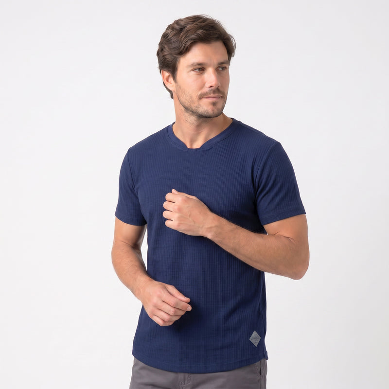 Camiseta Casual Gola Olímpica Dupla