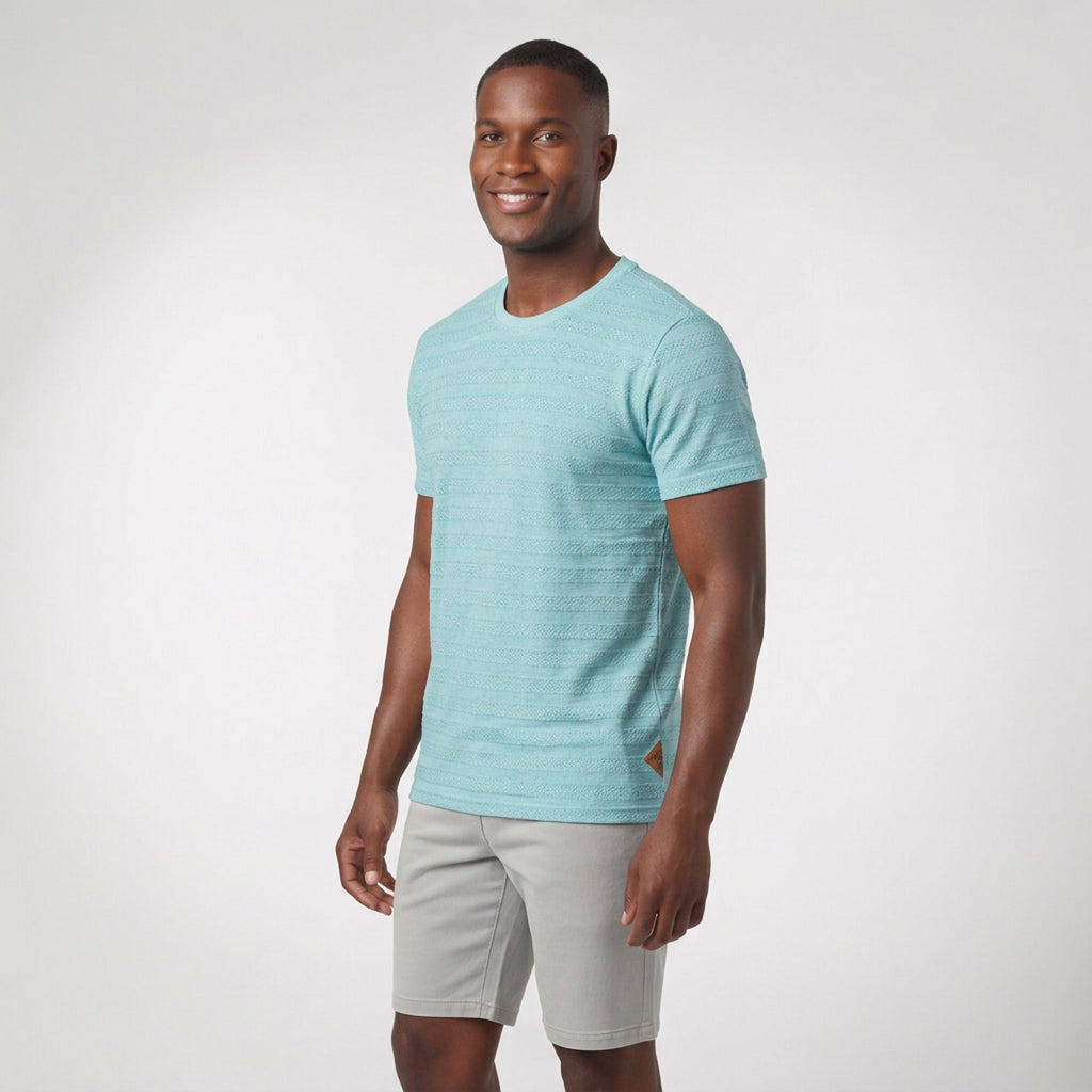Camiseta Casual Texturizada com Linho
