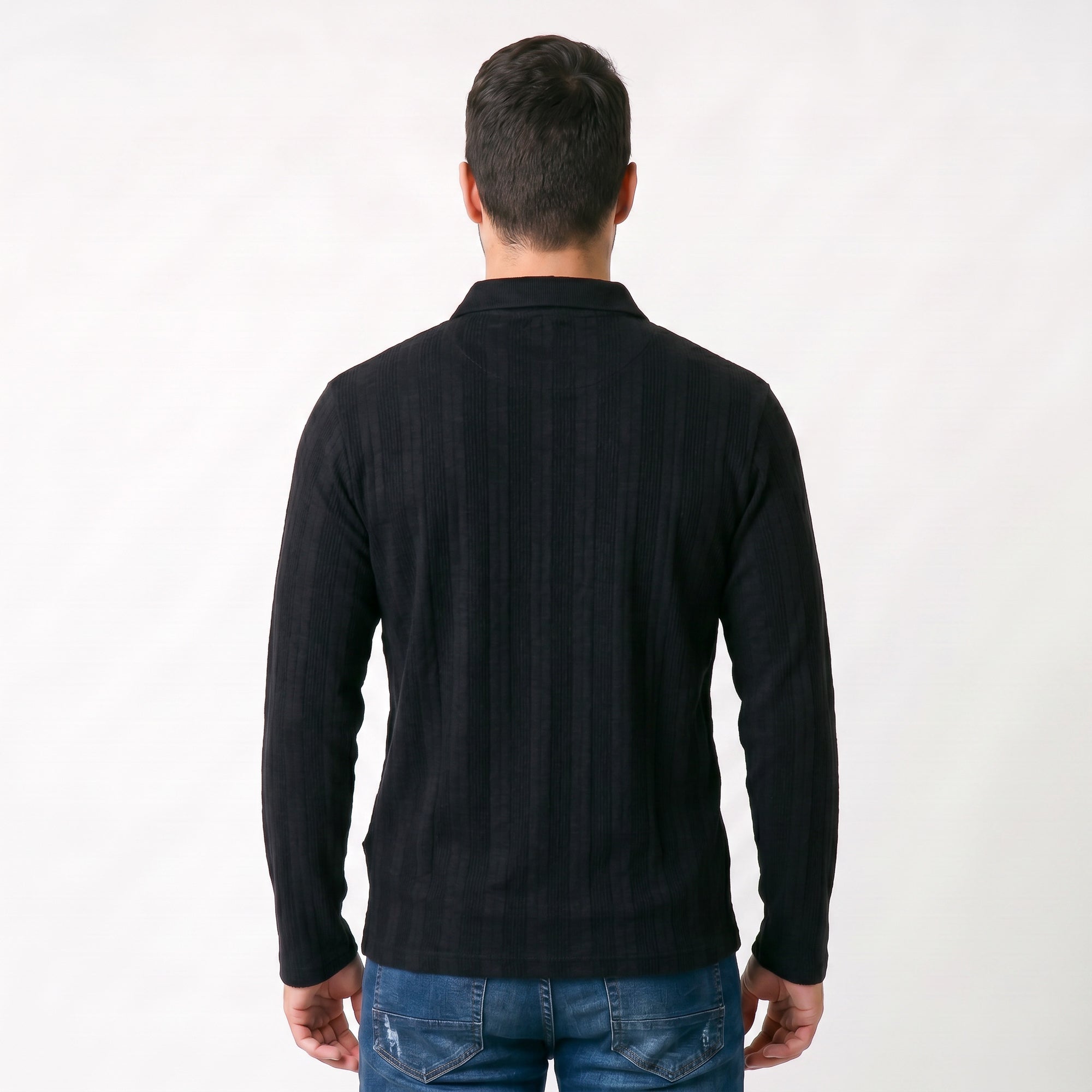 Camisa Polo Patô 2 Botões Manga Longa Texturizada