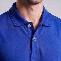 Polo Malha Casual 2 Botões – Azul Royal