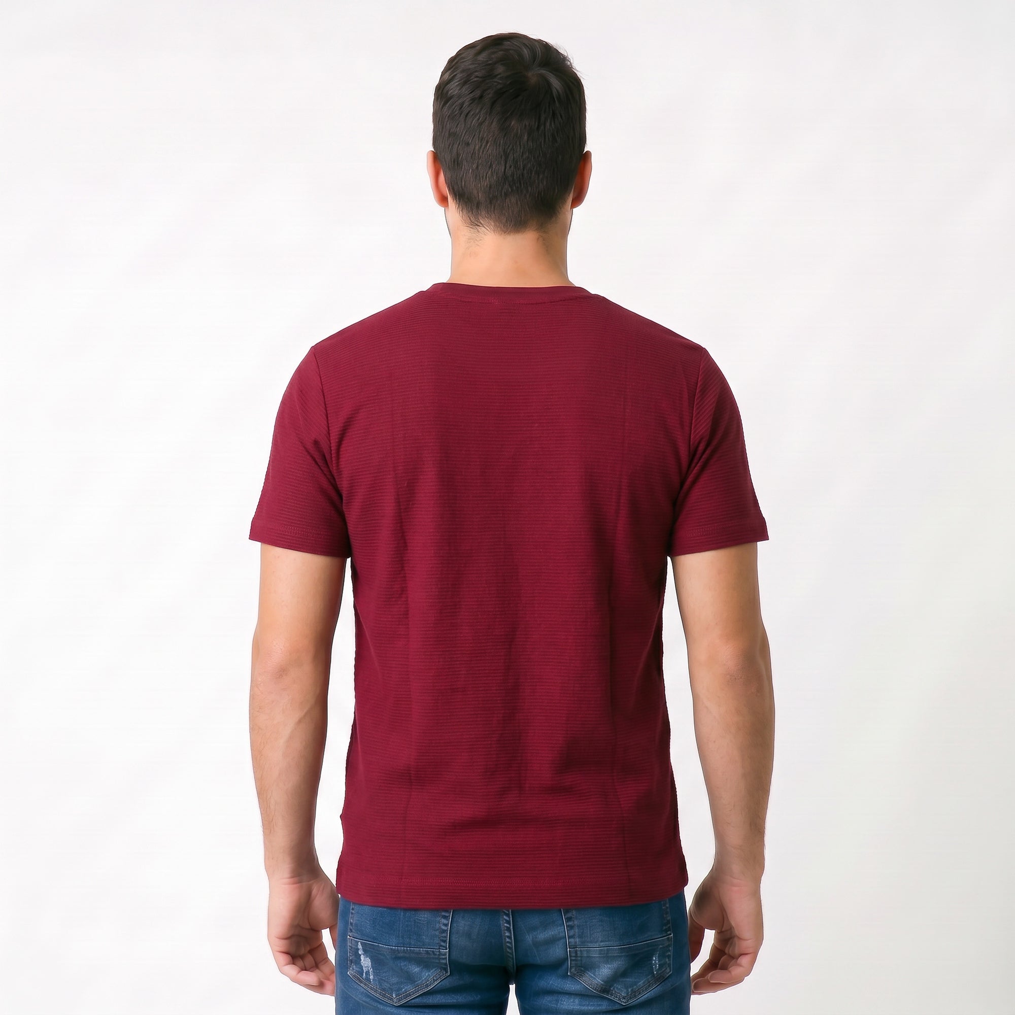 Camiseta Masculina Texturizada Gola Diferenciada