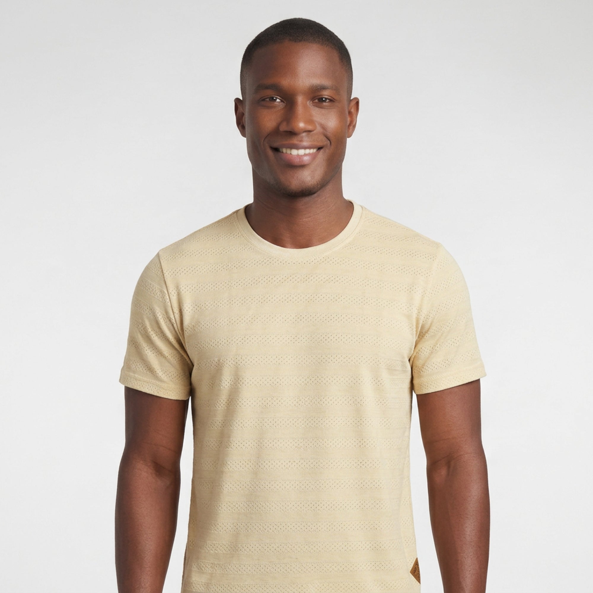 Camiseta Casual Texturizada com Linho