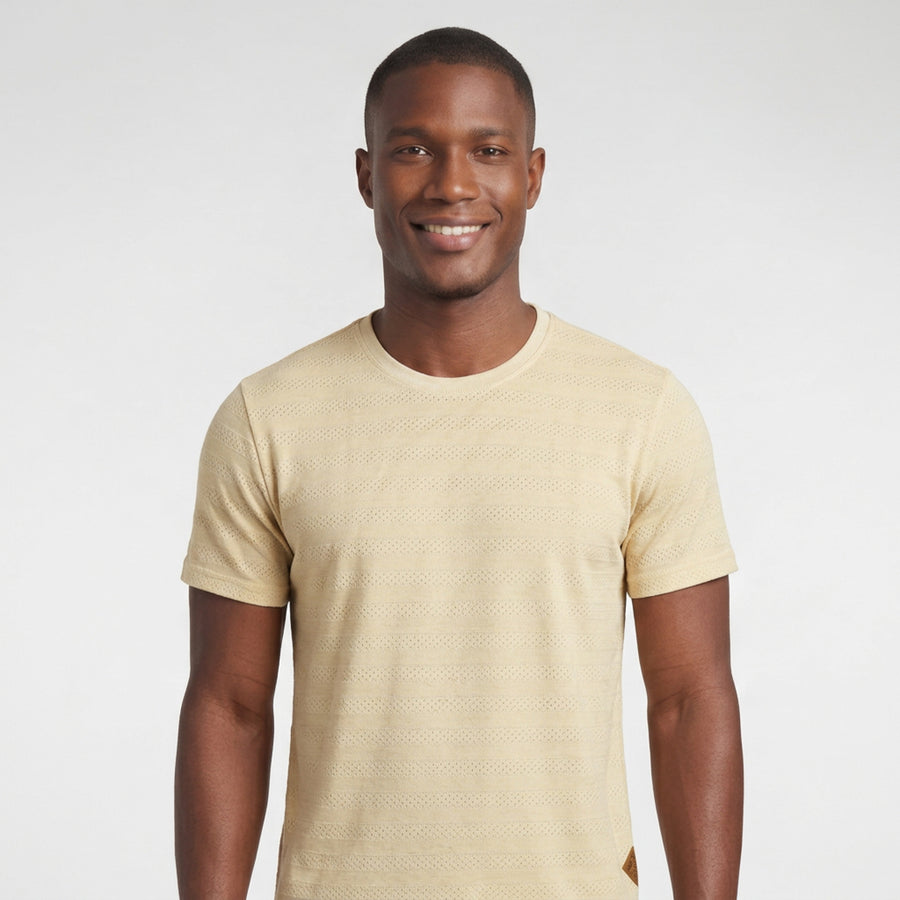 Camiseta Casual Texturizada com Linho