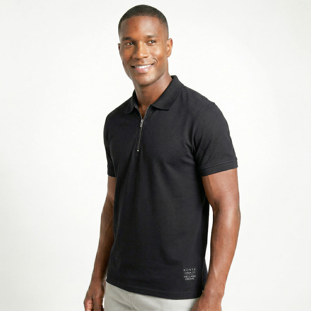 Polo Casual Gola com Zíper