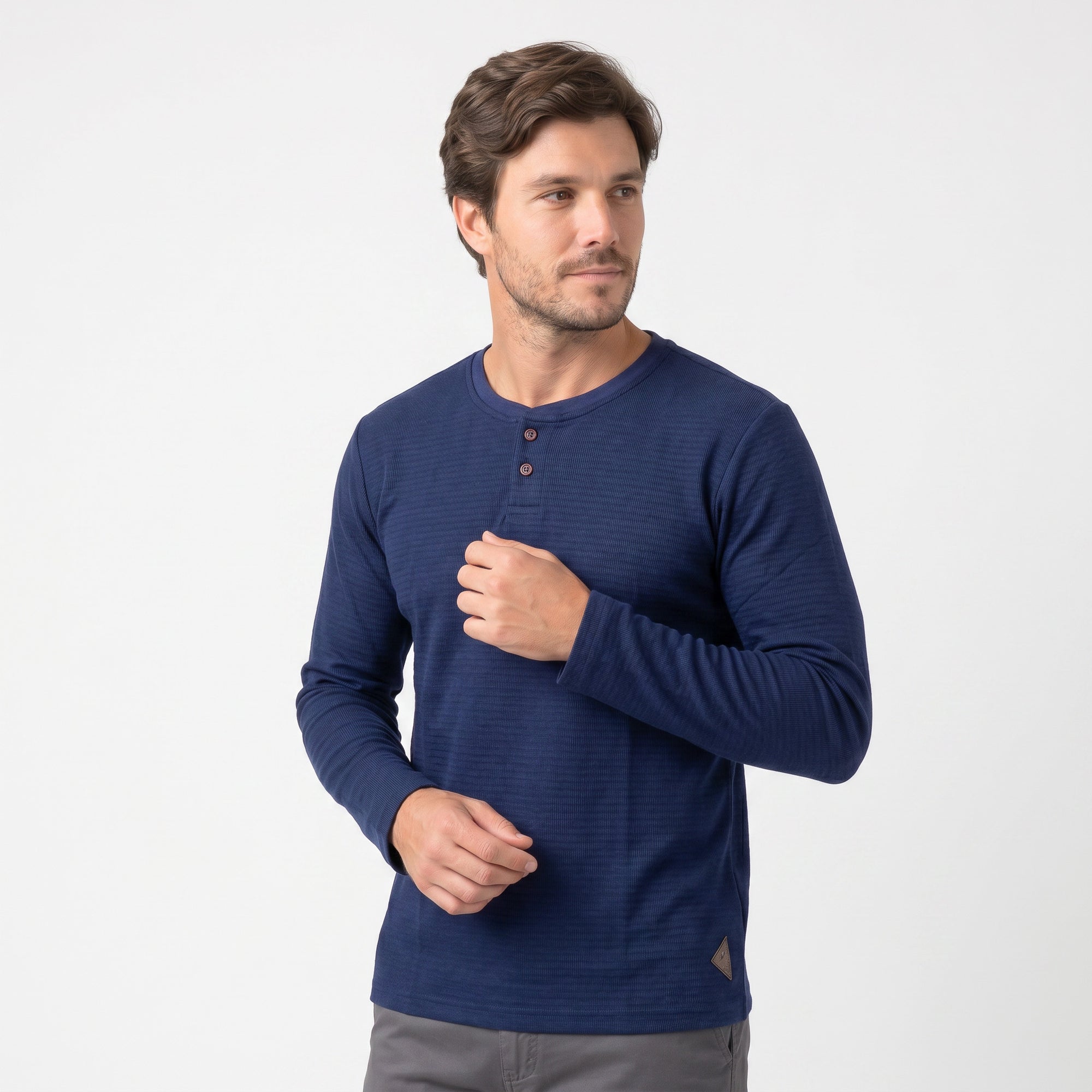 Camisa Gola Portuguesa 2 Botões Manga Longa