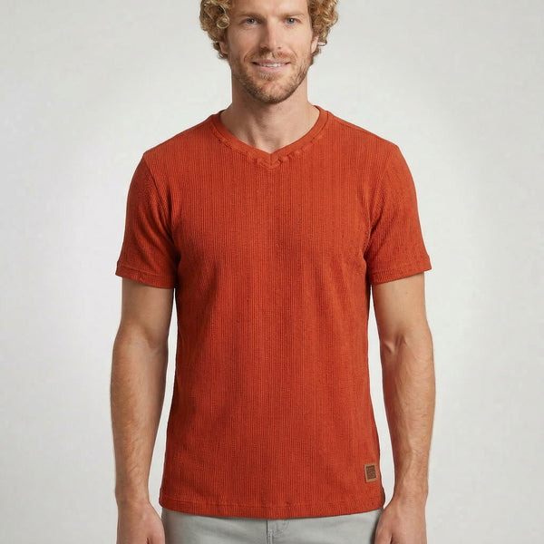 Camiseta Gola V Transpassada