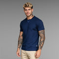 Camiseta Gola Triangulo e Decote Trabalhado Malha – Azul Marinho